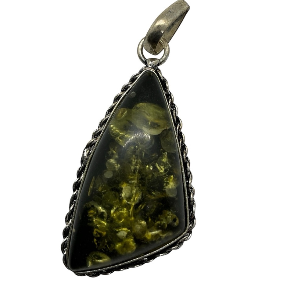 Baltic Amber Gemstone Silver Plated 1 PC Pendant Jewelry